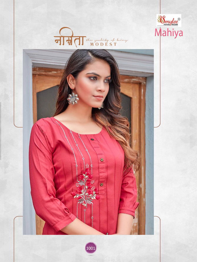 Rung Mahiya Heavy Rayon Designer Daily Wear Kurtis Collection